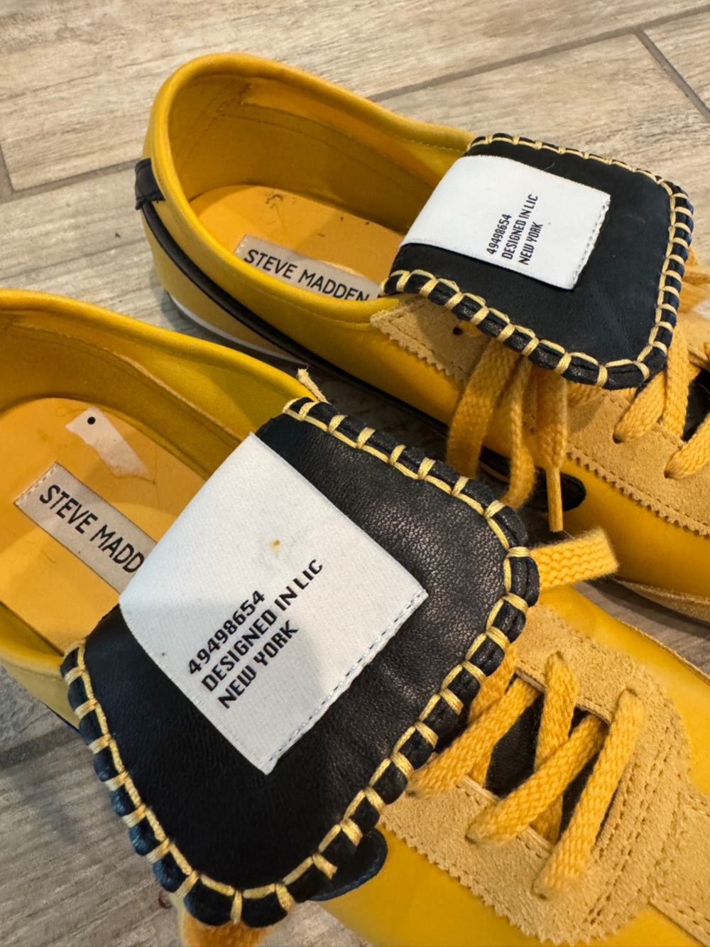 Jaiden by Steve Madden yellow sneakers casual leather size 9.5 - Picture 3 of 13